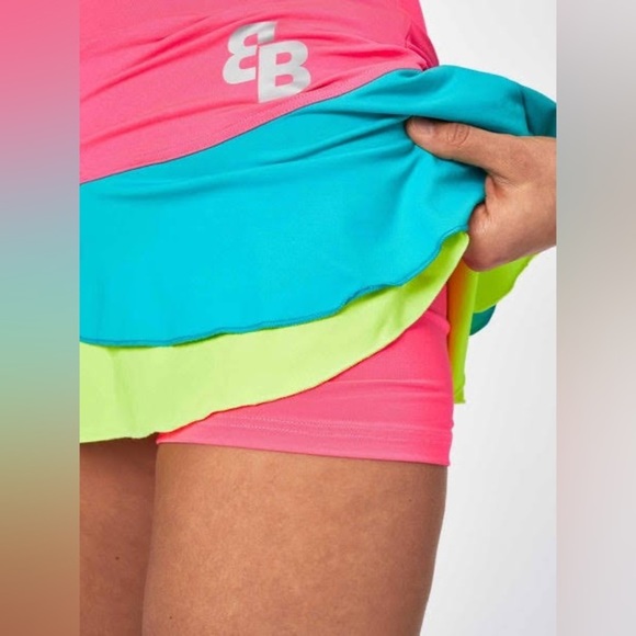 BB Womens Valeria tennis Skirt skirt neon pink Barbiecore size XS - Picture 2 of 6